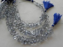 Blue Quartz Faceted Pear Shape Beads